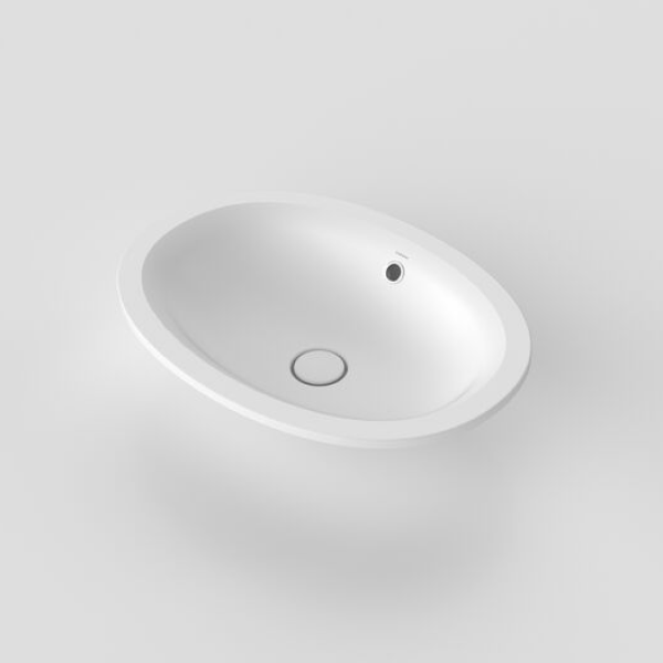 Caroma Riviere 590 Undercounter Basin with Overflow (No Tap Hole) - Matte White