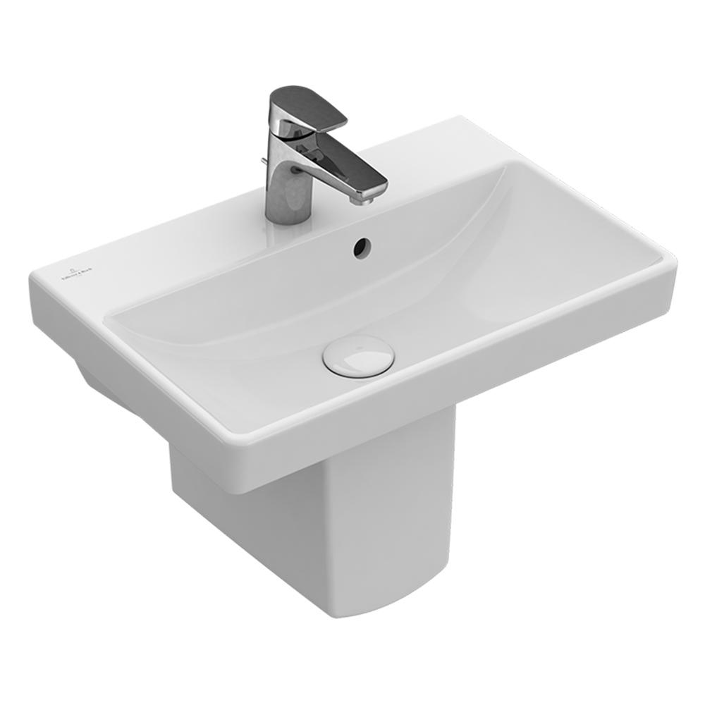 Villeroy & Boch Avento 550 Wall Hung Basin with Trap Cover Includes Overflow (1 Tap Hole) - Alpine White 4A005501TB