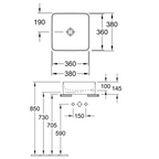 Villeroy & Boch Collaro Square Vessel Basin - Stone White 4A2138RW