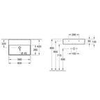 Villeroy & Boch Memento 2.0 600 Wall Hung Basin - No Tap Hole - 4A226301CB