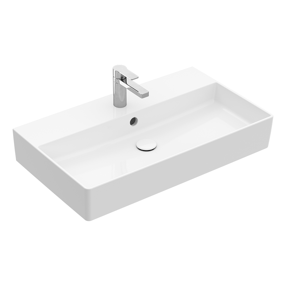 Villeroy & Boch Memento 2.0 800 Wall Hung Basin Includes Overflow (1 Tap Hole) - Alpine White 4A228001CB