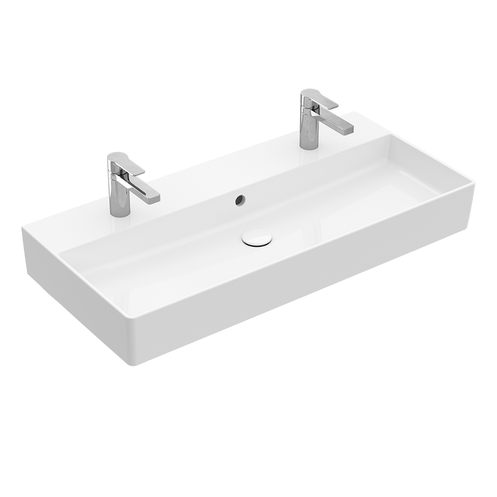 Villeroy & Boch Memento 2.0 1000 Wall Hung Basin Includes Overflow (1 Tap Hole) - Alpine White 4A22A401CB