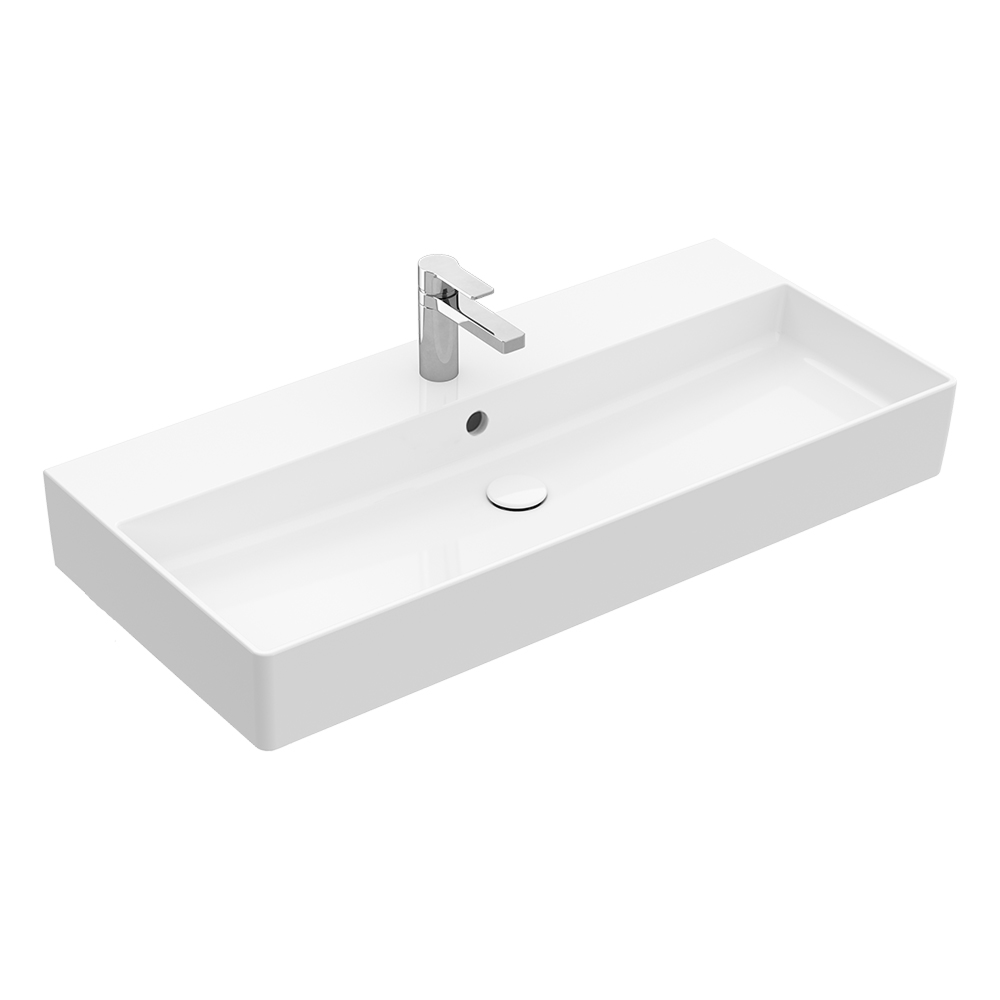 Villeroy & Boch Memento 2.0 1000 Wall Hung Basin Includes Overflow (1 Tap Hole) - Alpine White 4A22A501CB