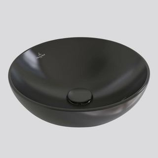 Villeroy & Boch Loop Slim 380 Round Vessel Basin - Pure Black 4A4500R7