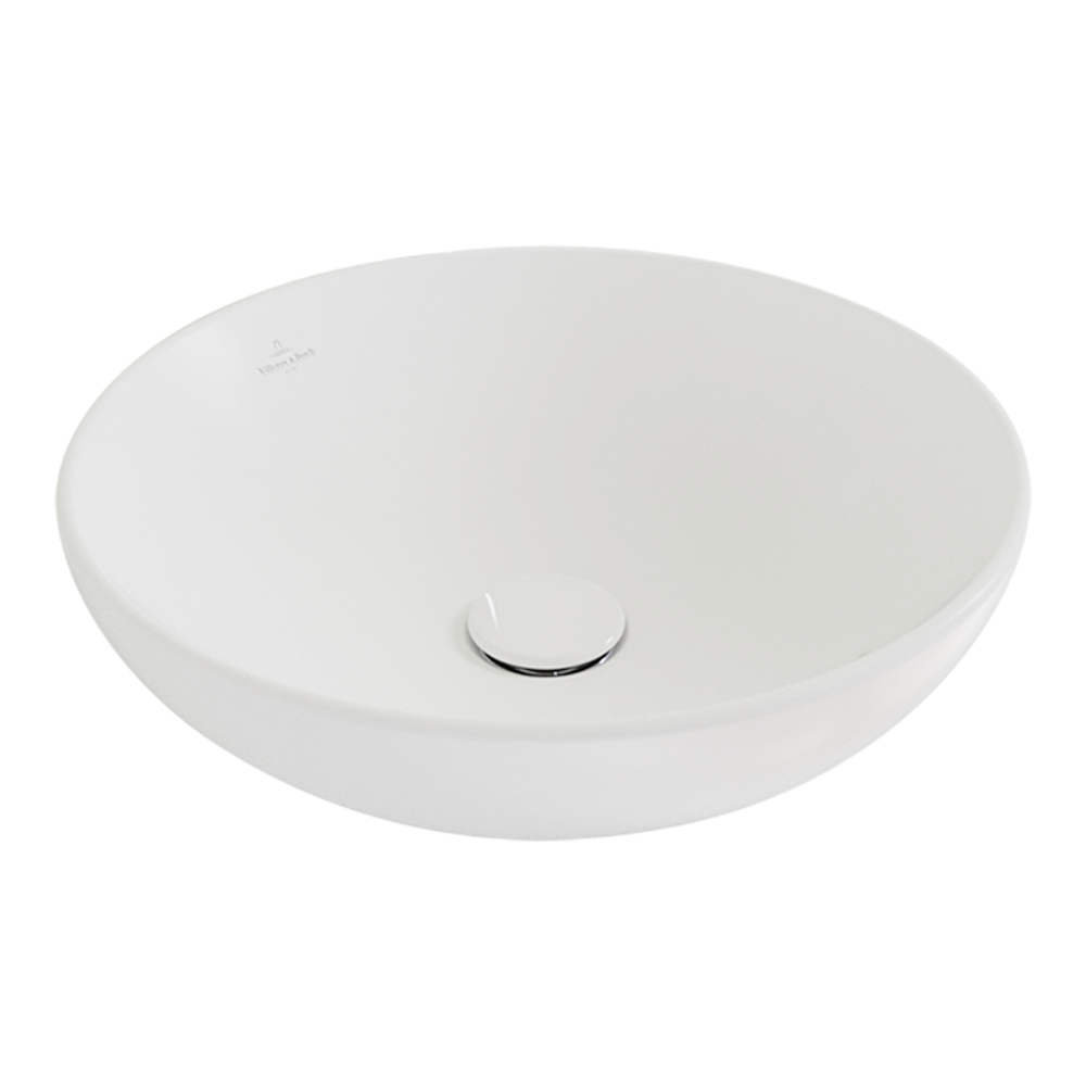 Villeroy & Boch Loop Slim 420 Round Vessel Basin  - Stone White 4A4600RW