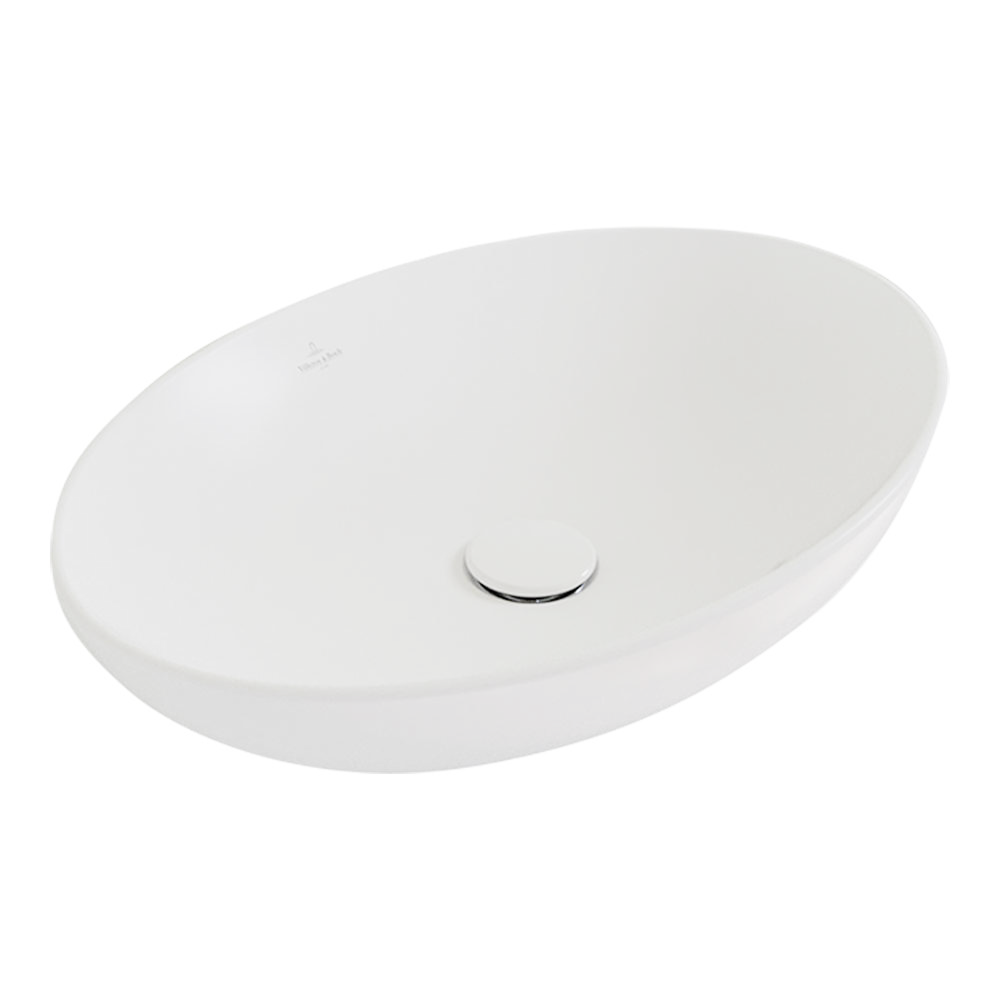 Villeroy & Boch Loop Slim 560 Oval Vessel Basin - Stone White 4A4700RW
