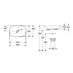 Villeroy & Boch Loop Slim 560 Rectangular Above Counter Basin - Stone White 4A4900RW