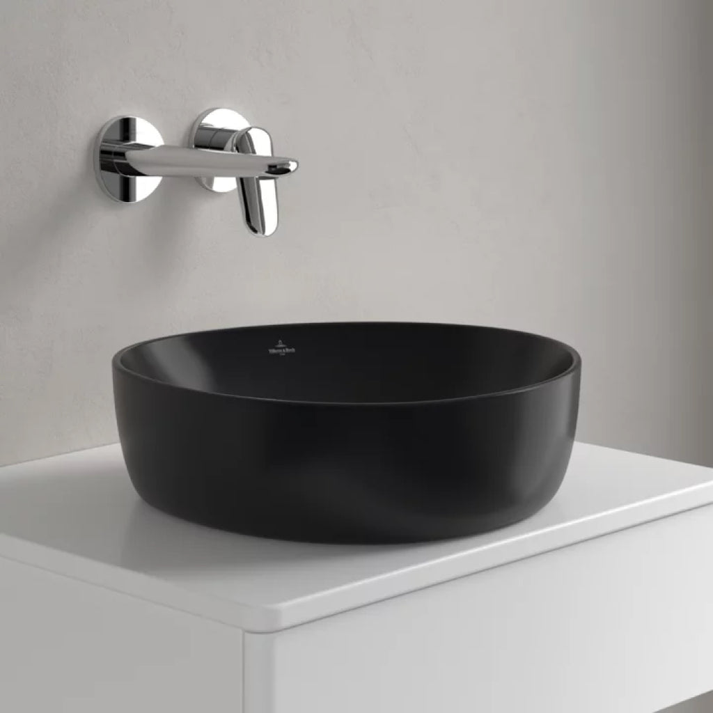 Villeroy & Boch Antao 400 Above Counter CeramicPlus Basin - Pure Black - 4A7240R7