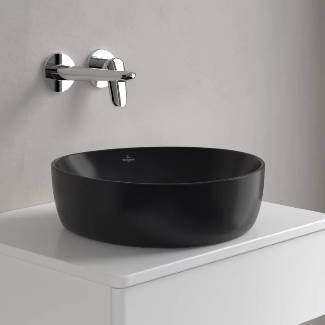 Villeroy & Boch Antao 400 Above Counter CeramicPlus Basin - Pure Black - 4A7240R7