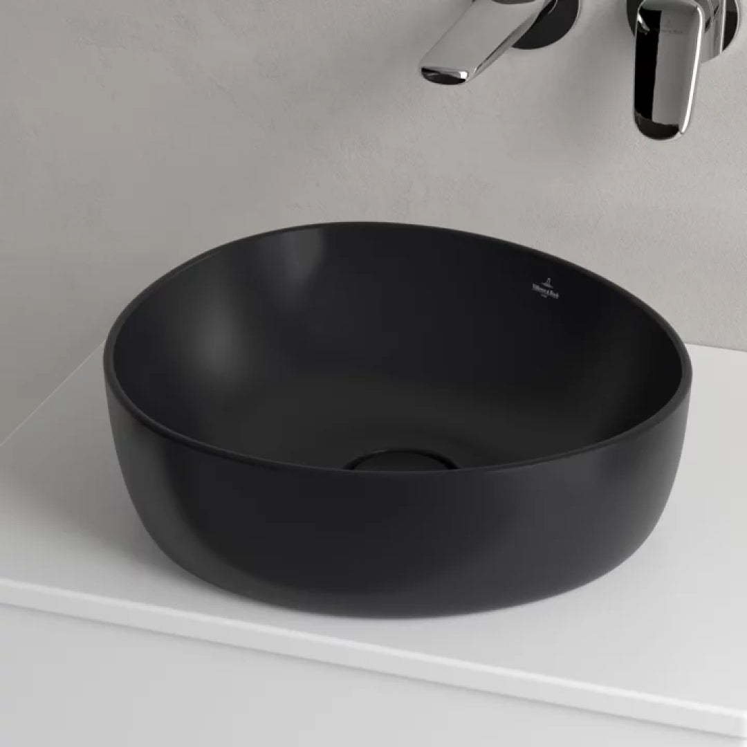 Villeroy & Boch Antao 400 Above Counter CeramicPlus Basin - Pure Black - 4A7240R7