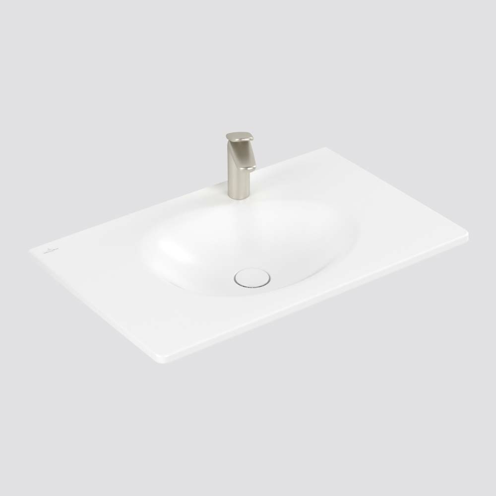 Villeroy & Boch Antao 800 Wall Hung Basin CeramicPlus 1 Tap Hole - Stone White 4A7581RWB