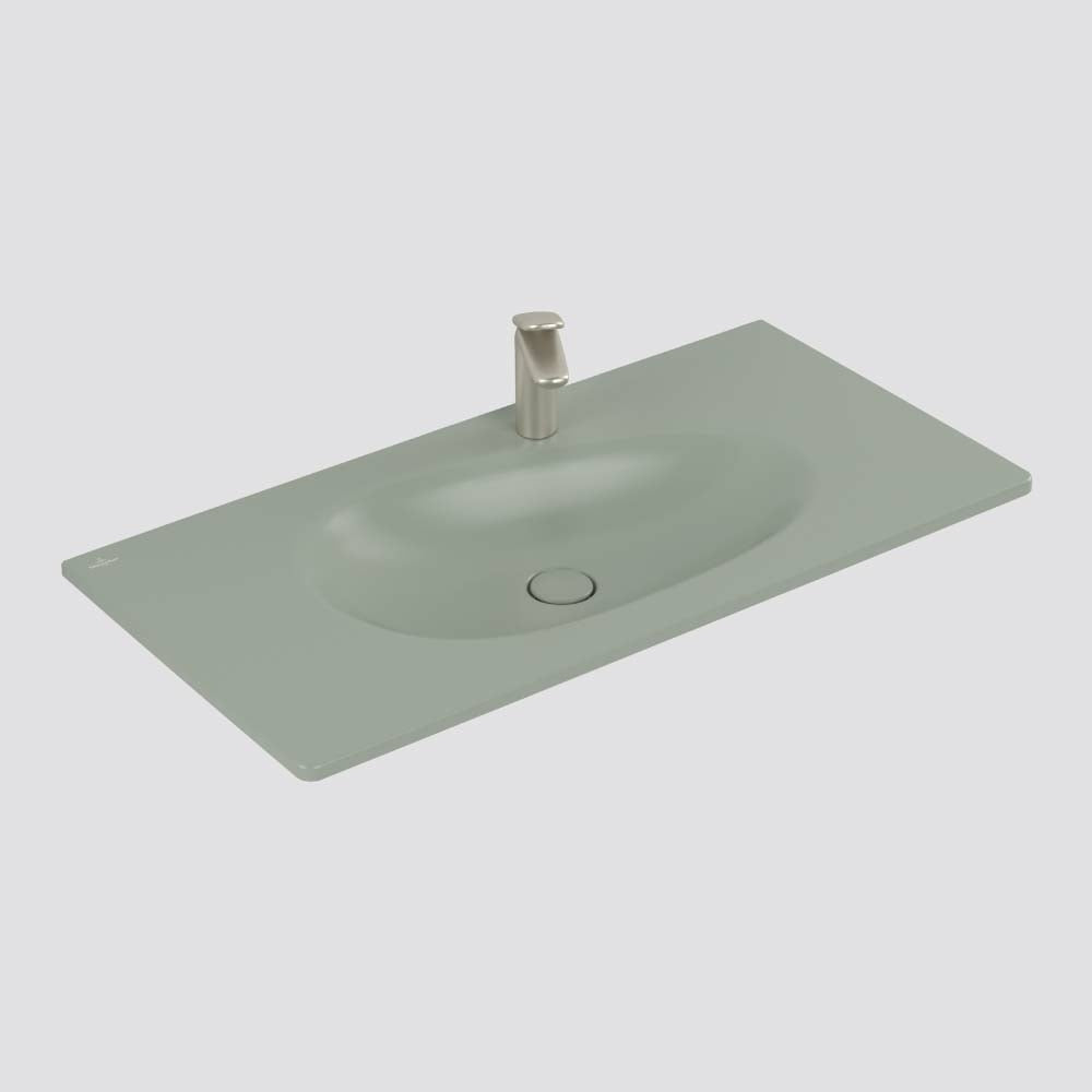 Villeroy & Boch Antao 1000 Wall Basin - 1 Tap Hole Morning Green - 4A76A2R8B