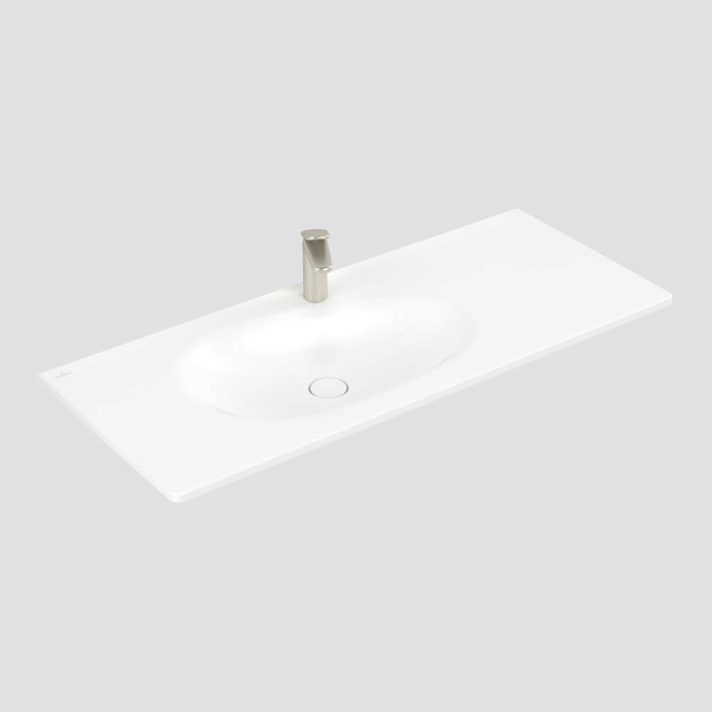 Villeroy & Boch Antao 1200 Wall Hung Basin CeramicPlus 1 Tap Hole - Stone White 4A77L2RWB