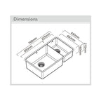 Abey Lucia 1 & 3/4 Bowl Sink - Includes Drainer, Waste & Chopping Board - LUA221