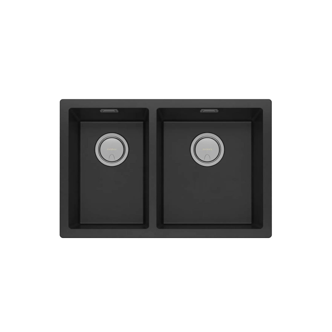 Phoenix 5000 Series Right Hand 1 & 3/4 Bowl Sink - Matte Black - 312-5102-10