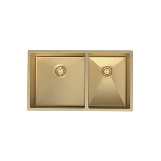 Parisi Quadro 1 & 3/4 Bowl Sink 765mm (Left Hand) - Brushed Brass - PK7644L.46