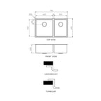 Parisi Quadro 1 & 3/4 Bowl Sink 765mm (Left Hand) - Stainless Steel - PK7644L