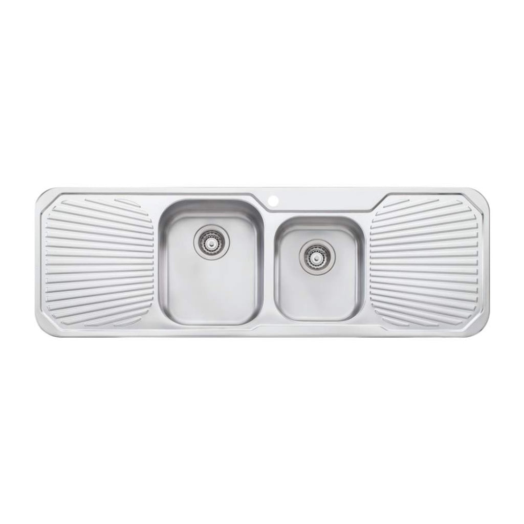 Oliveri Petite 1 & 3/4 Bowl Sink With Double Drainer - PE341 - PE341 1TH