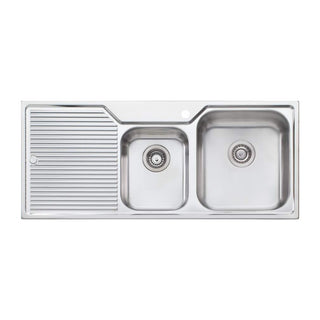 Oliveri Nu-Petite 1 & 3/4 Bowl Topmount Right Hand Sink With Drainer - NP612 - NP612 1TH