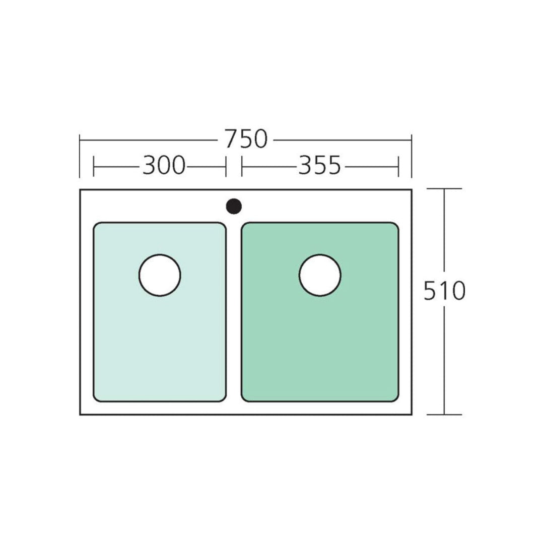 Oliveri Apollo 1 & 3/4 Inset Sink AP1425