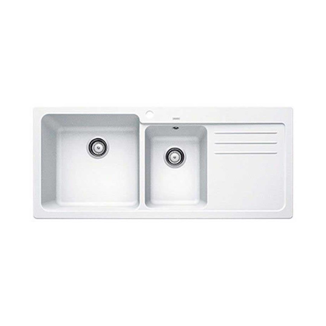 Blanco Naya 8S 1 & 3/4 Left Hand Inset Sink & Drainer - White NAYA8SWK5 - 526835
