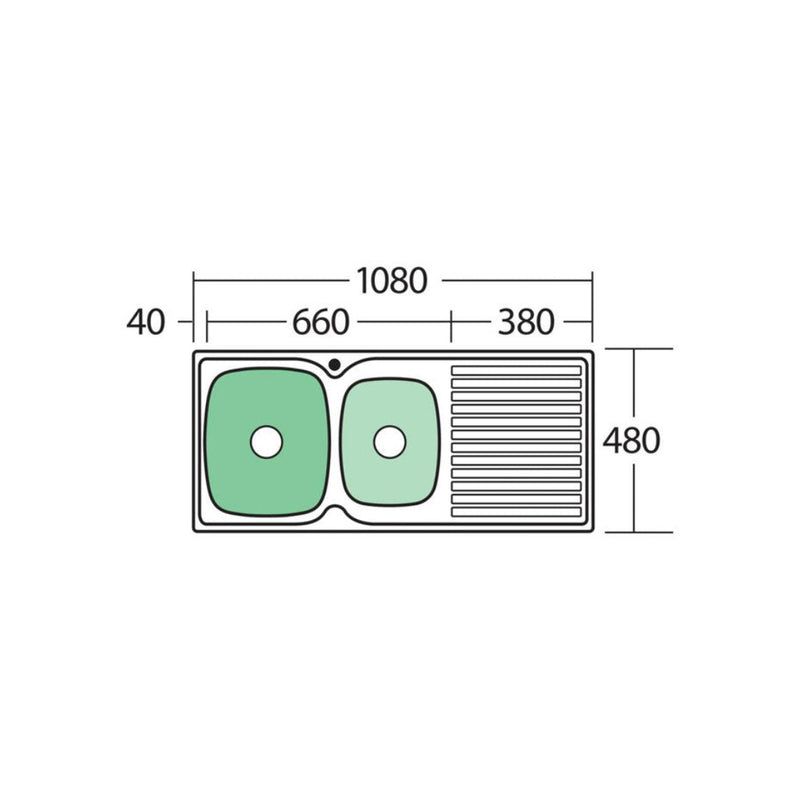 Oliveri Endeavour 1 & 3/4 Inset Sink & Drainer EE11