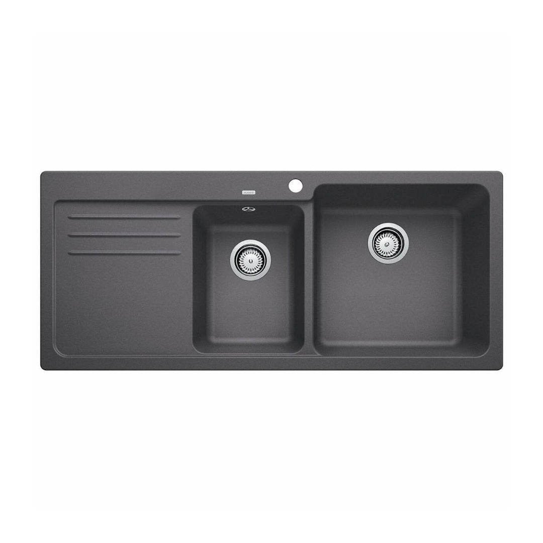 Blanco Catris-S Flexo PVD Steel Filter Tap & Naya 8S Rock Grey Sink Package - Includes BWT Filter - 527664 + 526833 + 526989