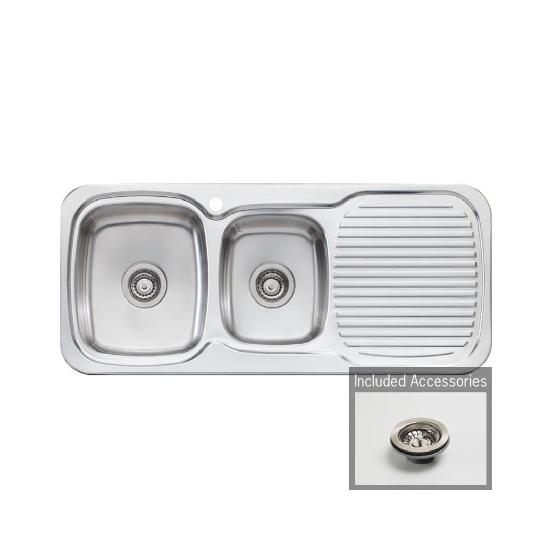 Oliveri LakeLand 1 & 3/4 Left Hand Bowl Sink & Drainer LL136