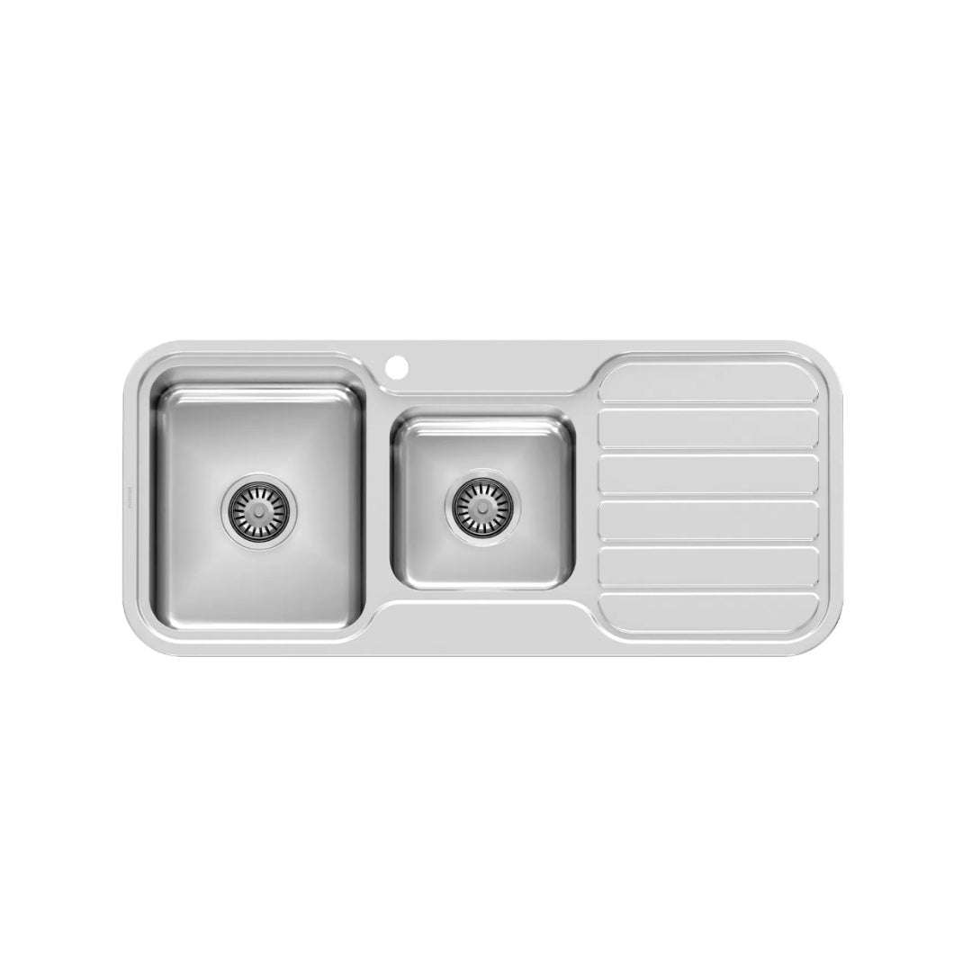 Phoenix 1000 Series 1 & 3/4 Sink & Drainer 1TH - Stainless Steel - 300-5111-50
