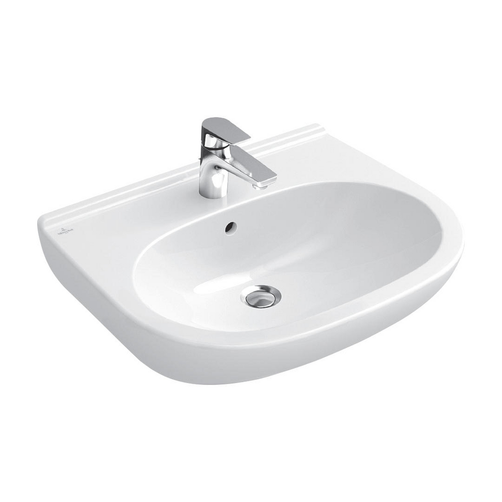 Villeroy & Boch 550 Wall Hung Basin 1 Tap Hole with Overflow - Alpine White 51605501CB
