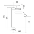 Caroma Riviere Mid-Tower Basin Mixer - LF Brushed Brass