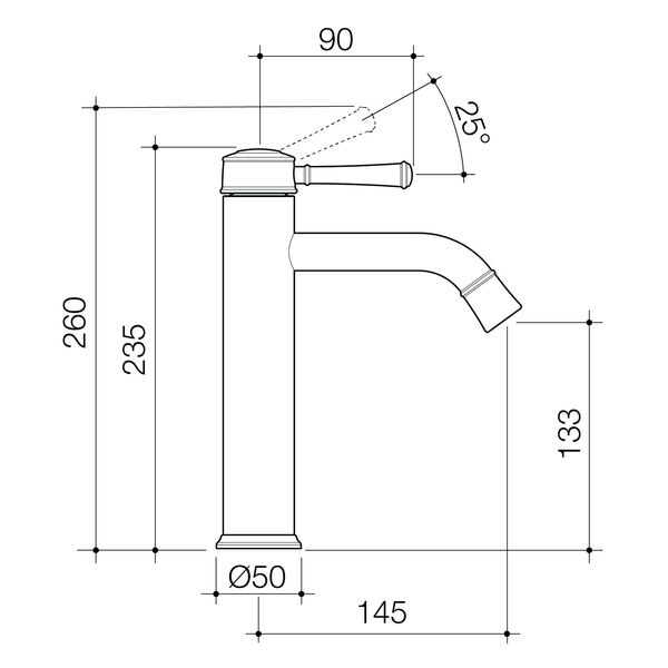 Caroma Riviere Mid-Tower Basin Mixer - LF Chrome