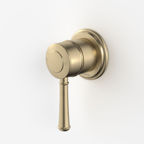 Caroma Riviere Bath/Shower Wall Mixer (Includes In-Wall Body) - Brushed Brass