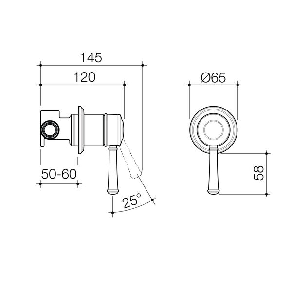 Caroma Riviere Bath/Shower Wall Mixer (Includes In-Wall Body) - Chrome