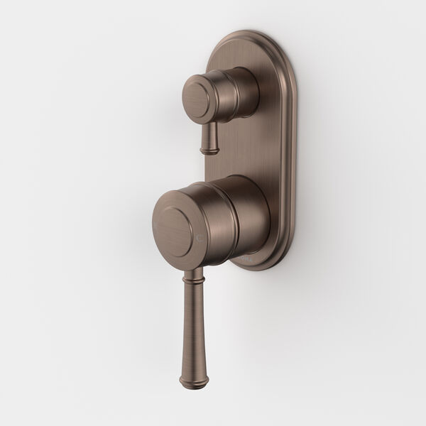 Caroma Riviere Bath/Shower Mixer with Diverter (Includes In-Wall Body) - Brushed Bronze