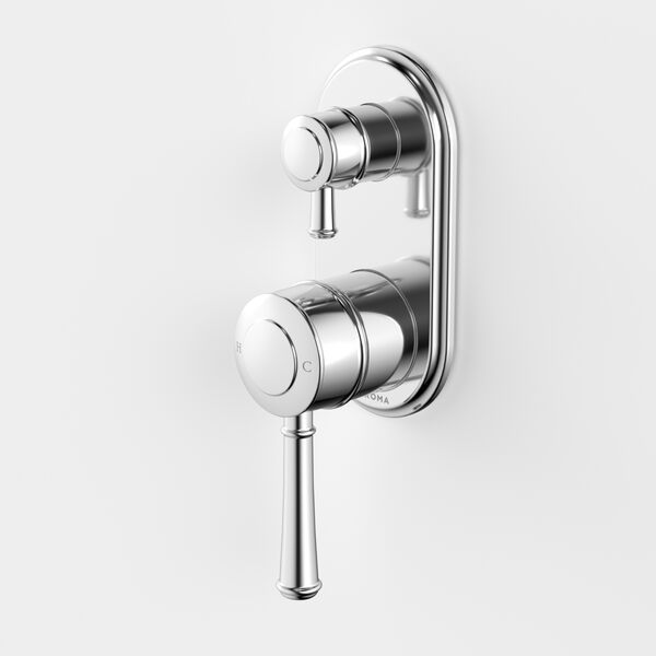 Caroma Riviere Bath/Shower Mixer with Diverter (Includes In-Wall Body) - Chrome