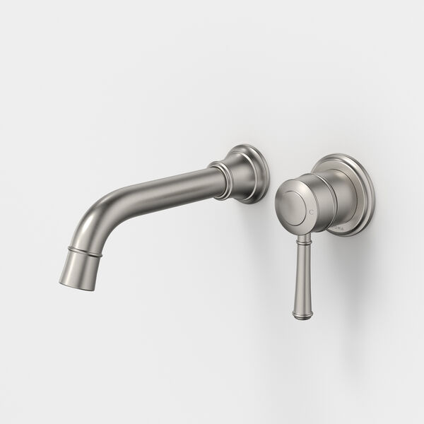 Caroma Riviere 175mm Wall Basin/Bath Mixer Set (Includes In-Wall Body) - LF Brushed Nickel