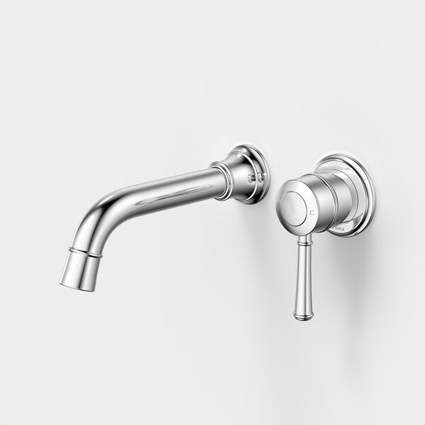 Caroma Riviere 175mm Wall Basin/Bath Mixer Set (Includes In-Wall Body) - LF Chrome