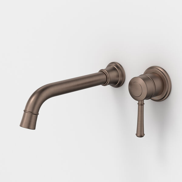 Caroma Riviere 210mm Wall Basin/Bath Mixer Set (Includes In-Wall Body) - LF Brushed Bronze