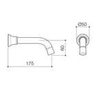 Caroma Riviere 175mm Wall Basin/Bath Spout - Brushed Brass