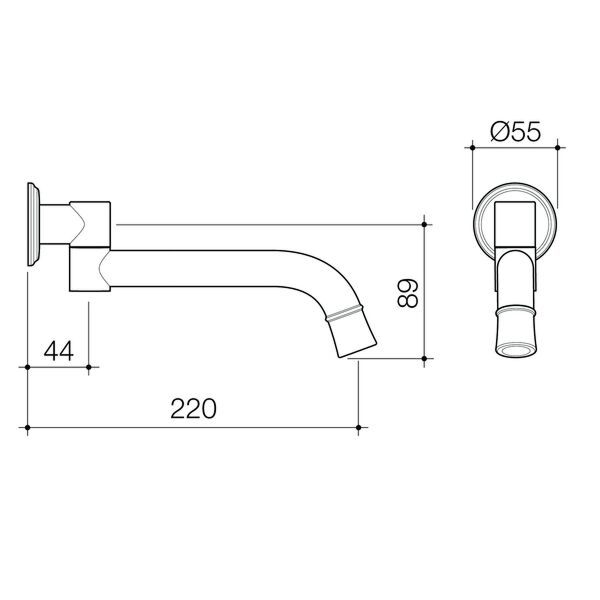 Caroma Riviere 220mm Swivel Bath Outlet - Brushed Brass