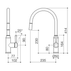 Caroma Riviere Pull Out Sink Mixer - LF Brushed Brass
