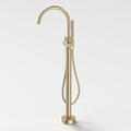 Caroma Riviere Freestanding Bath Filler with Hand Shower - Brushed Brass