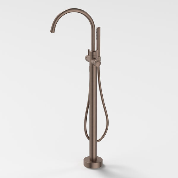 Caroma Riviere Freestanding Bath Filler with Hand Shower - Brushed Bronze