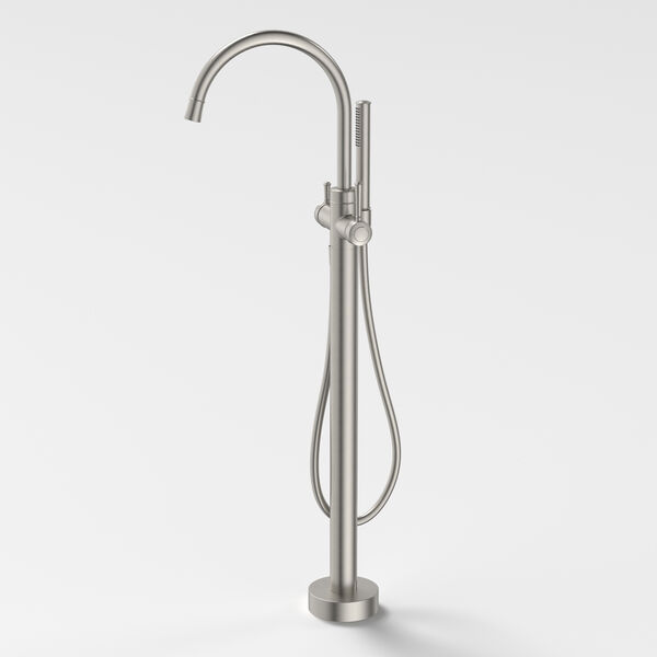 Caroma Riviere Freestanding Bath Filler with Hand Shower - Brushed Nickel