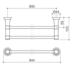 Caroma Riviere 800mm Double Towel Rail - Chrome