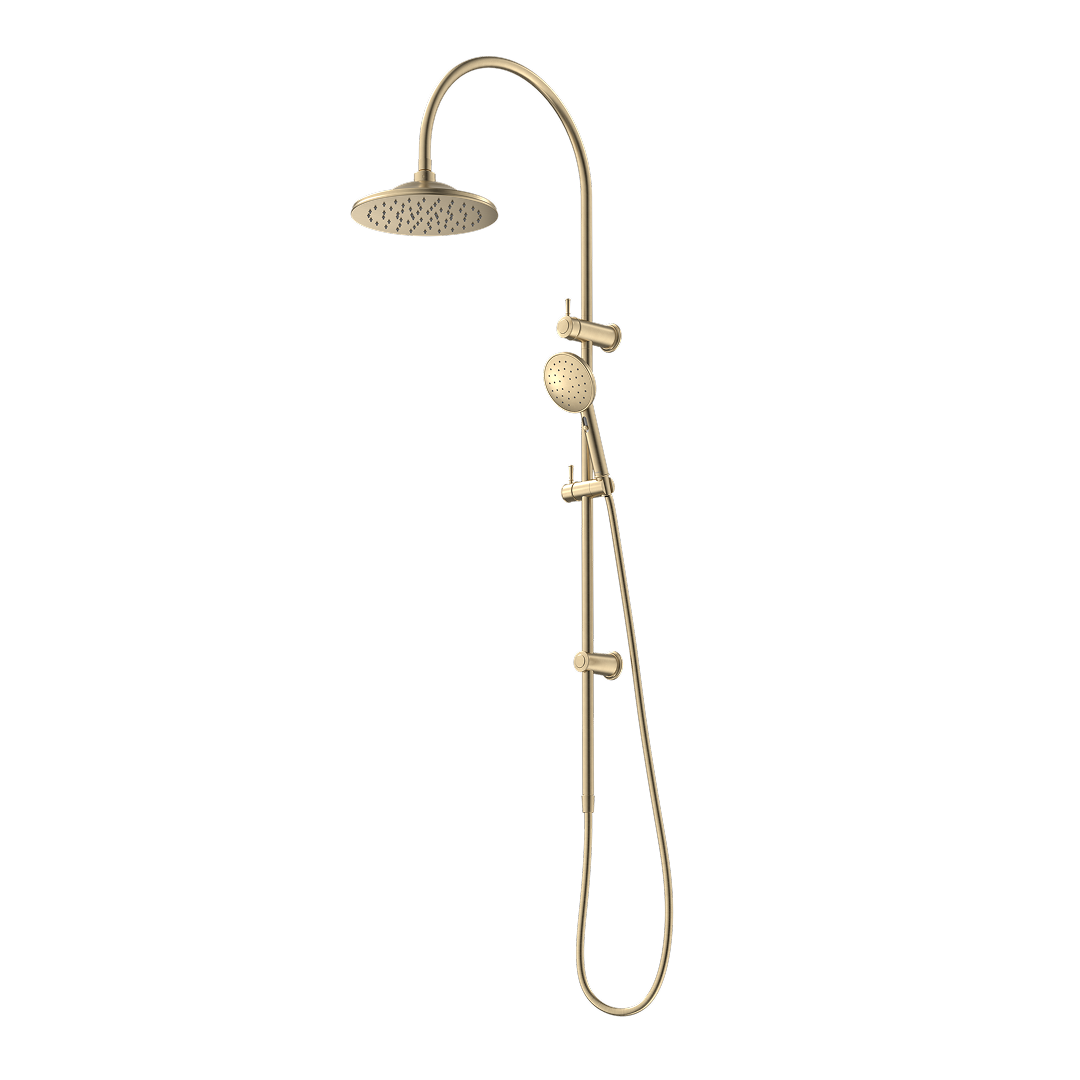 Caroma Riviere Rail Shower with Overhead - Brushed Brass
