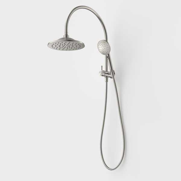 Caroma Riviere Compact Twin Shower - Brushed Nickel