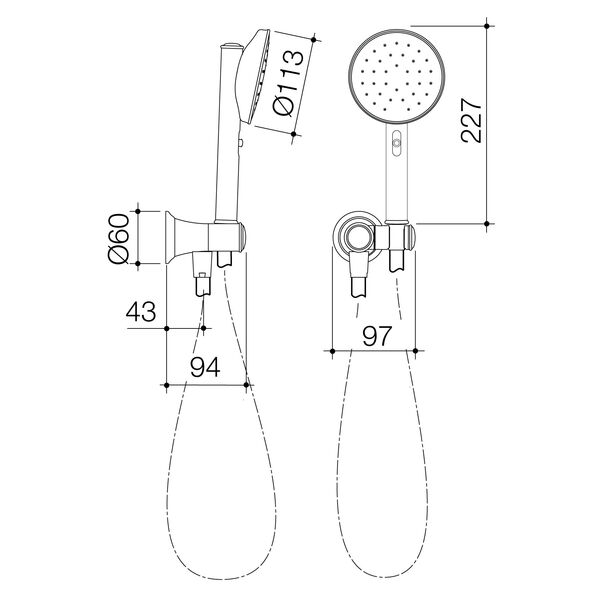 Caroma Riviere VJet Hand Shower with Bracket - Chrome