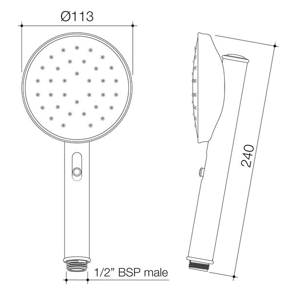 Caroma Riviere VJet Hand Shower - Brushed Nickel